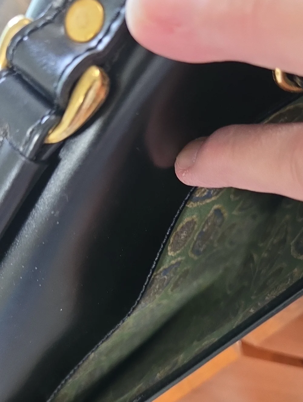 Black Women's Leather Briefcase/bag with Gold Hardware